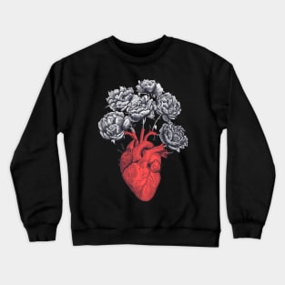 Heart with peonies Crewneck Sweatshirt